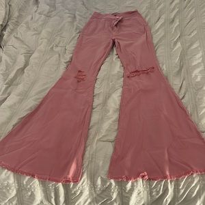 Pink flare bell bottoms